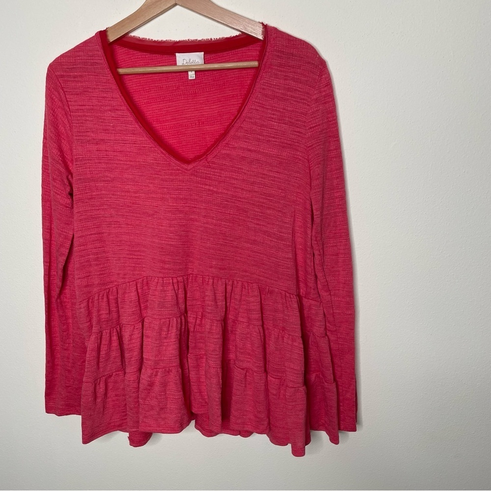 Anthropologie Delett Tiered Long Sleeve Tee small